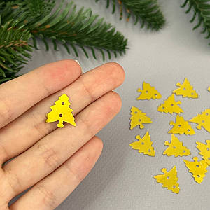 15х16мм Паєтка ялинка 5г - золото