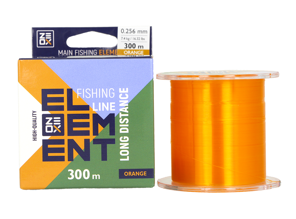 Волосінь ZEOX Element Long Distance Line 300м Orange 0.256мм, фото 1