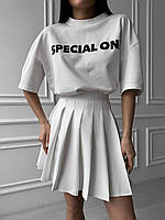 Женская трендовая юбка тенниска тиар XS-S.S-M.M-L Мод. 124