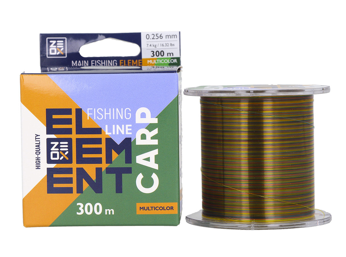 Волосінь ZEOX Element Carp Line 300м Multicolor 0.256мм, фото 1