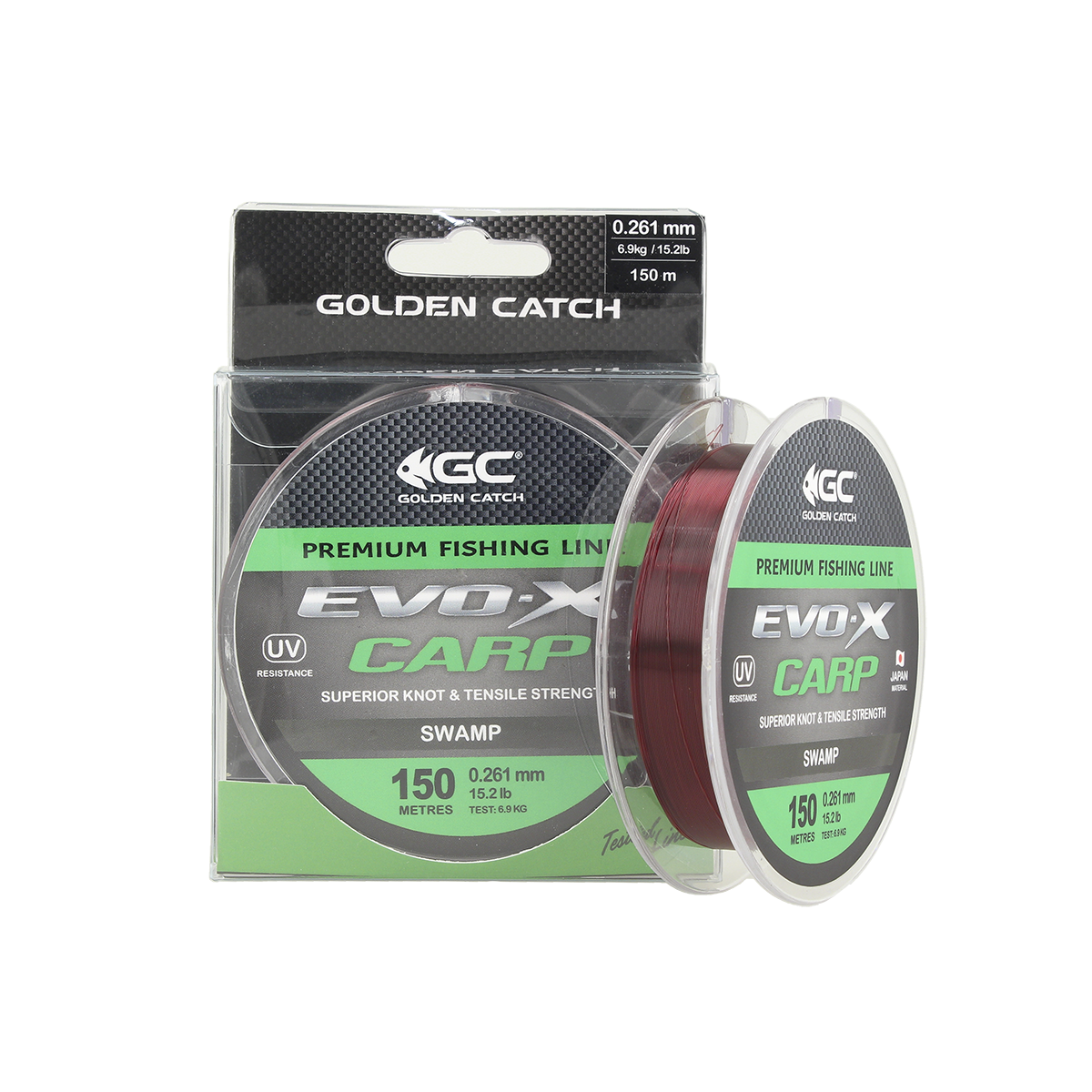 Волосінь GC EVO-X Carp 150м Swamp 0.261мм, фото 1