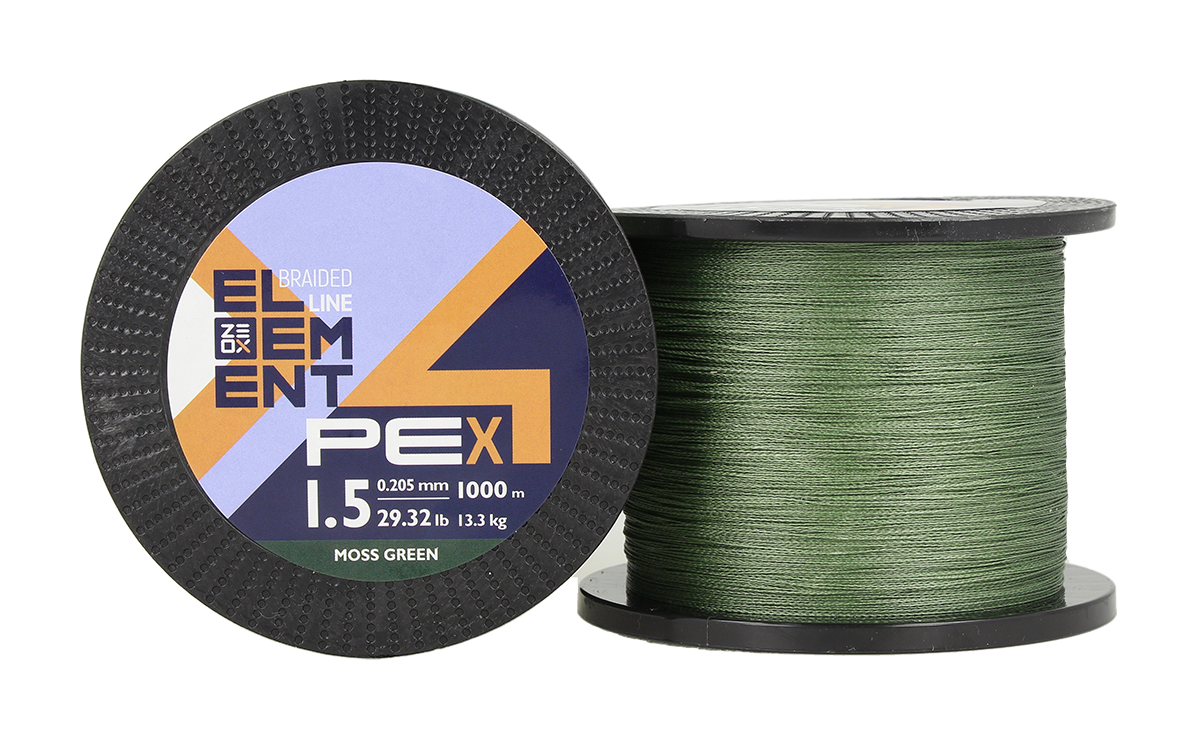 Шнур ZEOX Element PE X4 Moss Green 1000м #1.0, фото 1