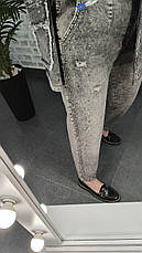 Жіночий джинсовий костюм-двійка | Куртка + штани | Демісезон | Блакитний, графіт, фото 3