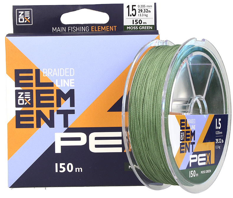 Шнур ZEOX Element PE X4 Moss Green 150м #0.6, фото 1