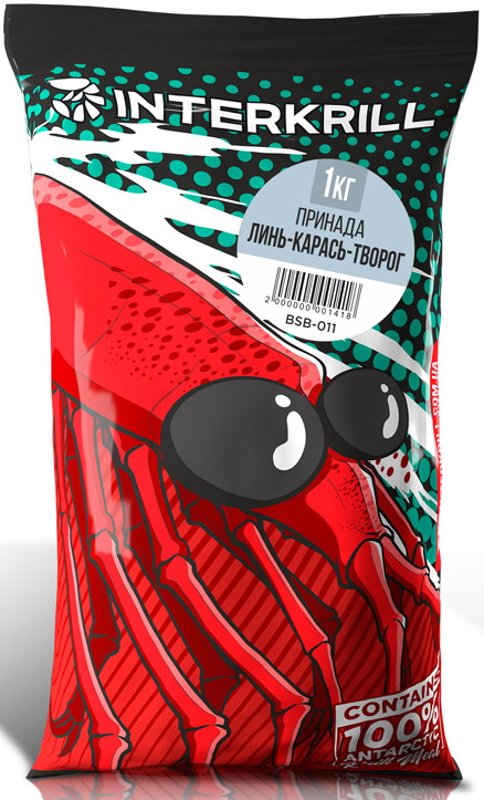 Прикормка INTERKRILL Линь-Карась-Творог 1кг, фото 1