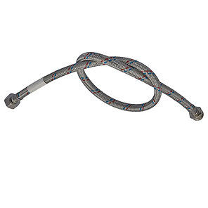 Гнучкий шланг для підключення води Гайка 1/2'' - Штуцер 1/2'' (200 см) Нержавійка, фото 1