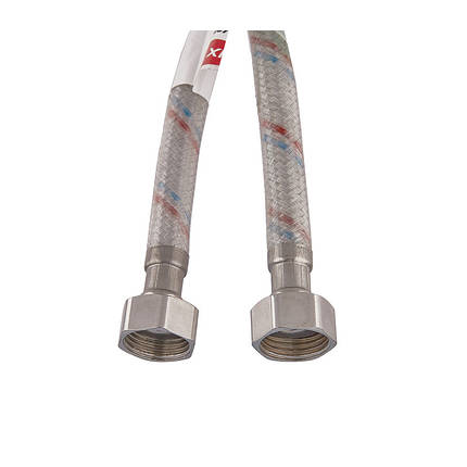 Гнучкий шланг для підключення води Гайка 1/2'' - Гайка 1/2'' (150 см) (силіконова оболонка) Чехія, фото 2