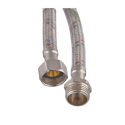 Гнучкий шланг для підключення води Гайка 1/2'' - Штуцер 1/2'' (100 см) (силіконова оболонка) Чехія, фото 2