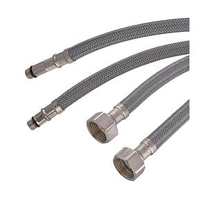 Гнучкий шланг для підключення води Чехія Гайка-Гайка 1/2"-50 см (нейлонова оплетка), фото 2