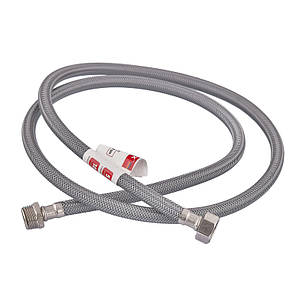 Гнучкий шланг для підключення води Чехія Гайка-Штуцер 1/2"-50 см (нейлонова оплетка), фото 1