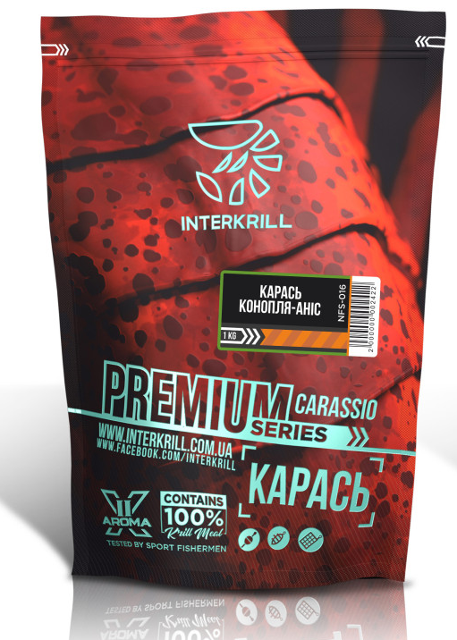 Принада INTERKRILL Преміум Карась Конопля-Аніс 1кг, фото 1