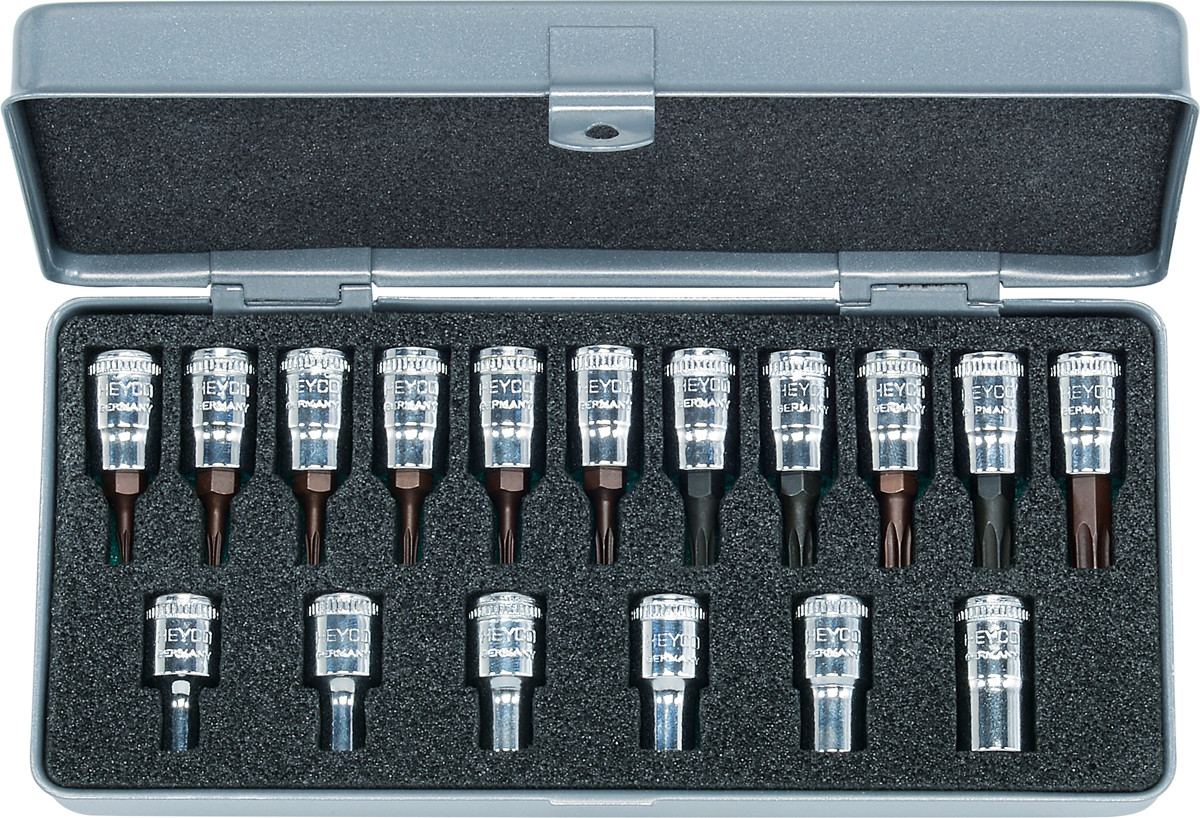 Викруткові насадки і торцеві головки в наборі 1/4" 17 пред. HEYCO Німеччина, фото 1