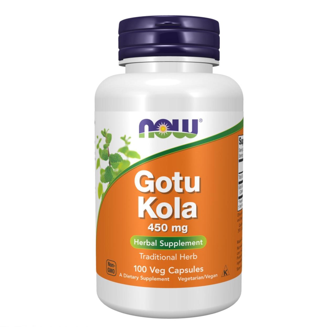 Готу Колу NOW Foods Gotu Kola, 450 мг, 100 рослинних капсул, фото 1