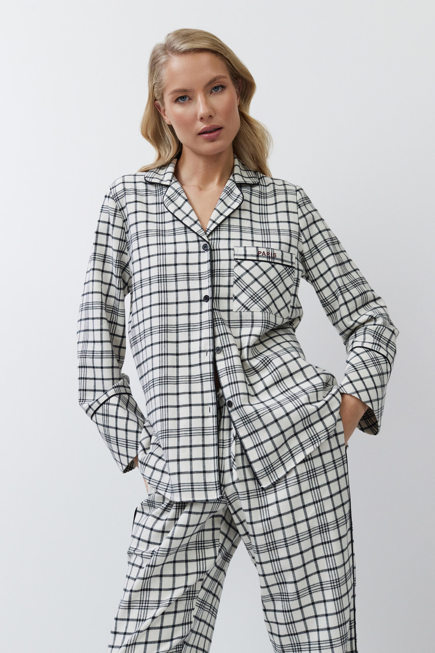 Стильна фланелева жіноча піжама Aruelle Terra Pajama Long, фото 1