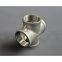 Хрестовина різьбова н/ж сталь Ду32 (1"1/4) AISI304, рівнопрохідна, внутрішня різьба BSPP, Class 150
