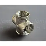 Хрестовина різьбова н/ж сталь Ду32 (1"1/4) AISI304, рівнопрохідна, внутрішня різьба BSPP, Class 150, фото 5