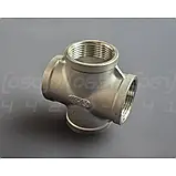 Хрестовина різьбова н/ж сталь Ду32 (1"1/4) AISI304, рівнопрохідна, внутрішня різьба BSPP, Class 150, фото 4