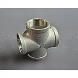 Хрестовина різьбова н/ж сталь Ду32 (1"1/4) AISI304, рівнопрохідна, внутрішня різьба BSPP, Class 150, фото 7