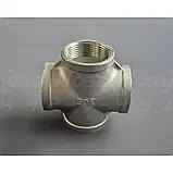 Хрестовина різьбова н/ж сталь Ду32 (1"1/4) AISI304, рівнопрохідна, внутрішня різьба BSPP, Class 150, фото 8