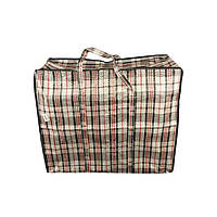 Сумка господарська поліпропіленова баул у клітинку 55х43.5х24.5 см