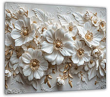 Картина на полотні Mako Білі елегантні квіти 50x70 см Різнобарвний (MK10598_5070)