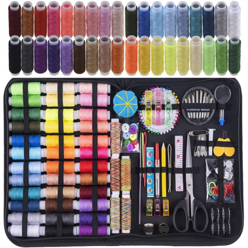 Швейний набір 196 предмета дорожній подарунковий для шиття інструменти швейні для дітей дорослих мандрівник, фото 1