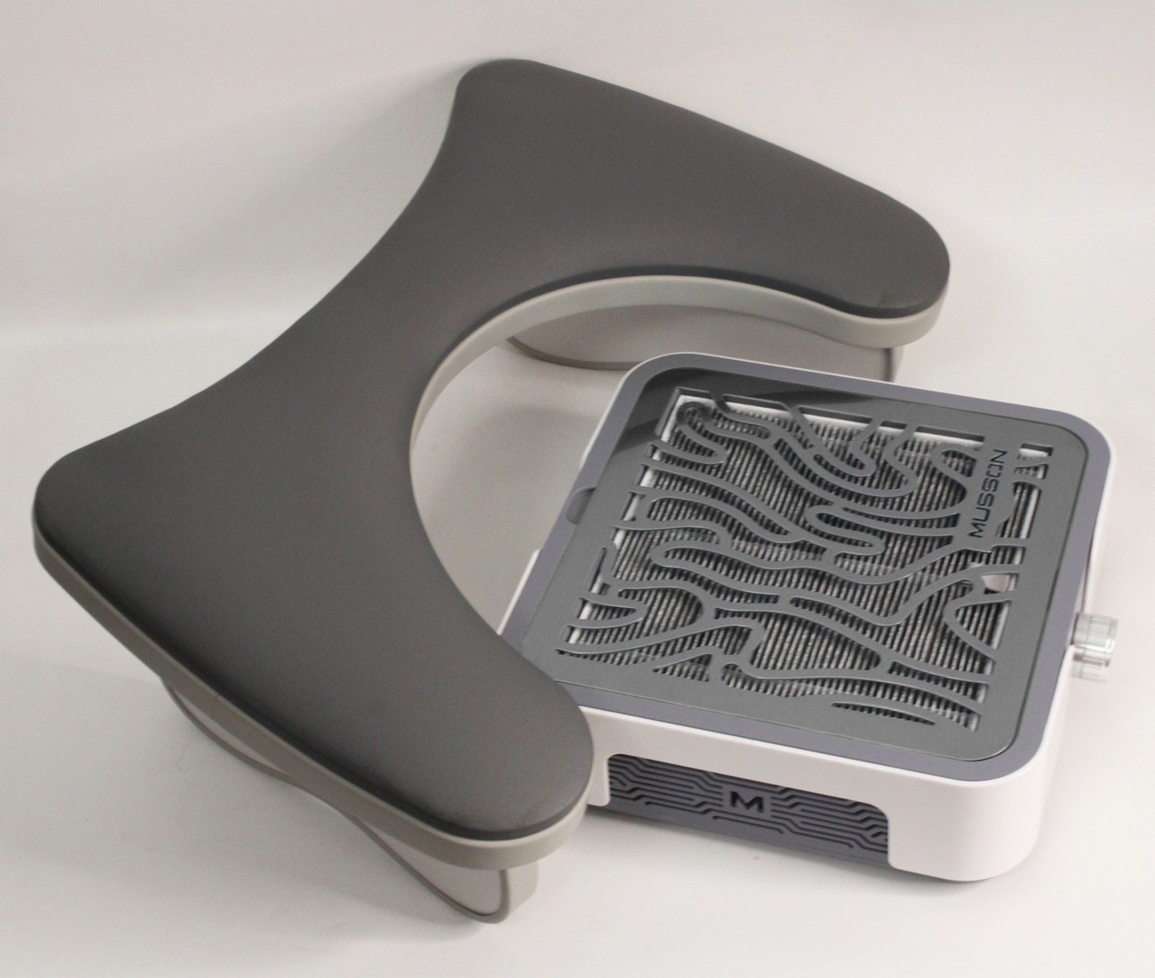 Набір для майстра манікюру: манікюрна витяжка MUSSON X2 Graphite і похилий підлокітник MrHelix Сірий, фото 1
