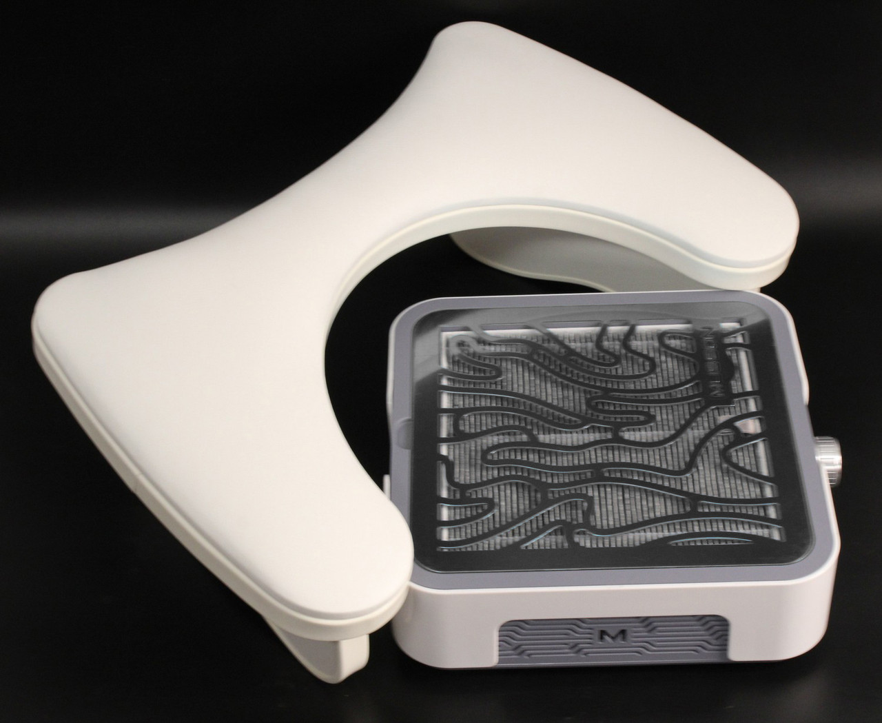 Набір для майстра манікюру: манікюрна витяжка MUSSON X2 Graphite і похилий підлокітник MrHelix Білий, фото 1