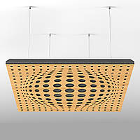 Акустична підвісна звукопоглинаюча панель Ecosound Vertex 500х500мм 50мм Колір світлий дуб