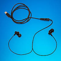 Дротові навушники з мікрофоном Celebrat G38, Чорний, вакуумні навушники/гарнітура для телефону з Type-C