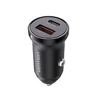 Автомобільний зарядний пристрій Vention (Power Delivery Port + QC4.0) (30W) Black (K11B0)