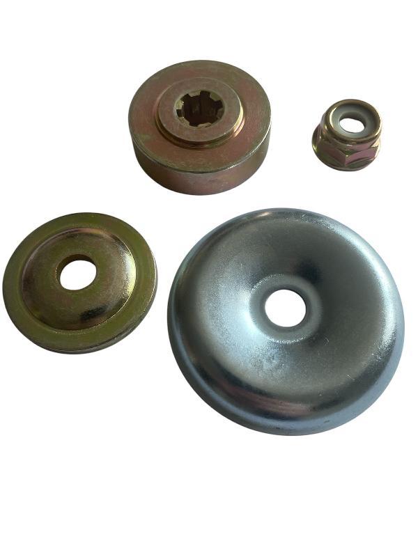 Ремкомплект нижнего редуктора мотокосы (флянцы 2 шт+шайба+гайка), фото 1