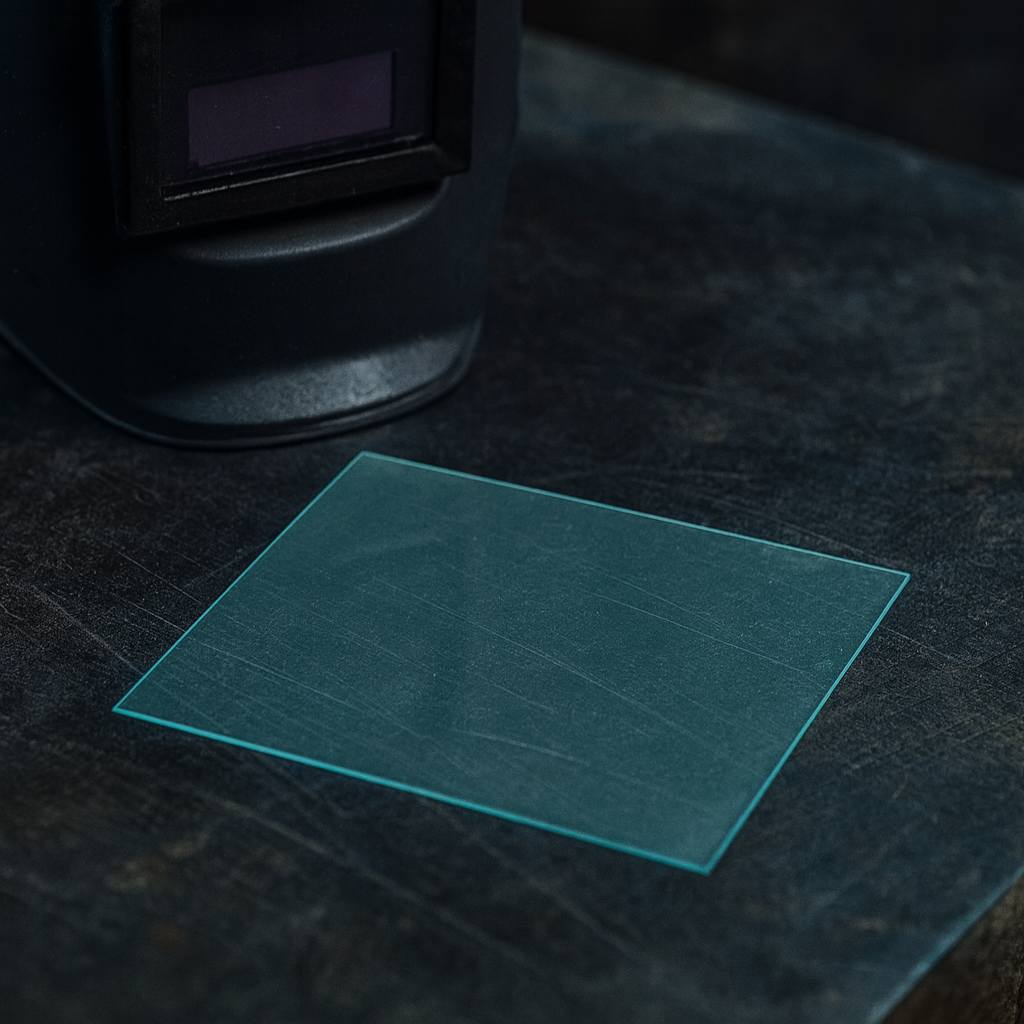 Прозоре скло полікарбонатне 90/120 мм напівкругле для зварювальної маски Apache Rapid (слюда), фото 1