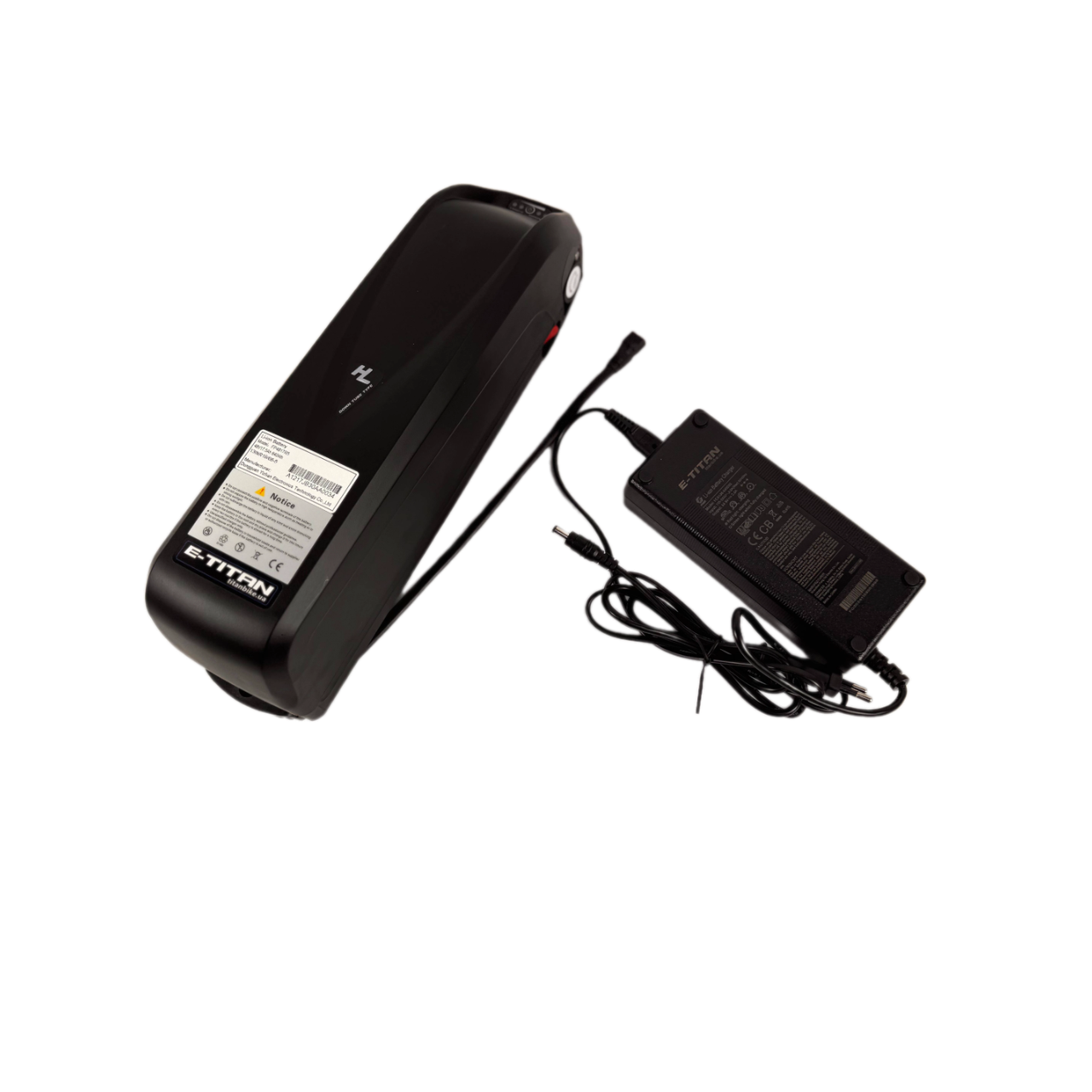 Літієвий акумулятор+зарядка Е-Titan 48V 10ah для електровелосипеда з кріпленням на раму+USB вихід під зарядку телефону