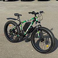 Велосипед з Е-комплектом 26*4.0" Crossover green 2025 48 В 750Вт MXUS 15 Ah/ до 55 км запас ходу+дисплей