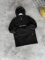 Чоловічі анораки Stone Island чорного кольору, Повсякденні анораки Стон Айленд демісезонний, Вітровка-анорак
