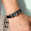 Чоловічий браслет чорний плетений з рунами регульований AurumLux220, фото 3