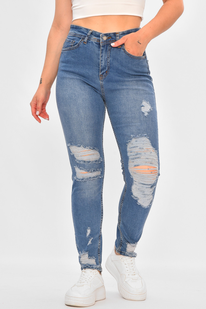 Джинси жіночі звужені синього кольору 175431M, фото 1