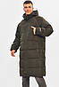 Куртка чоловіча подовжена єврозима темно-зеленого кольору 205012P, фото 2