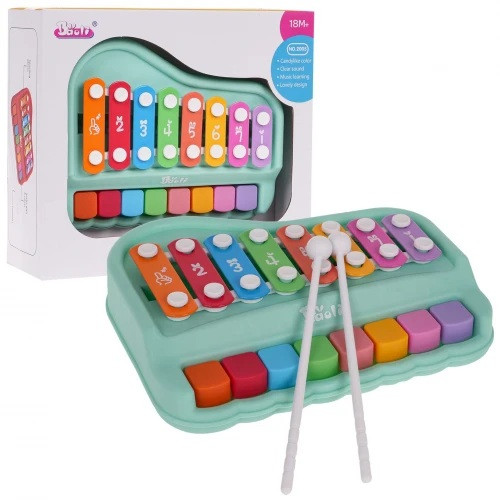 Дитячі піаніно та цимбали 2в1 зелені ZDN.2005.ZIE, фото 1