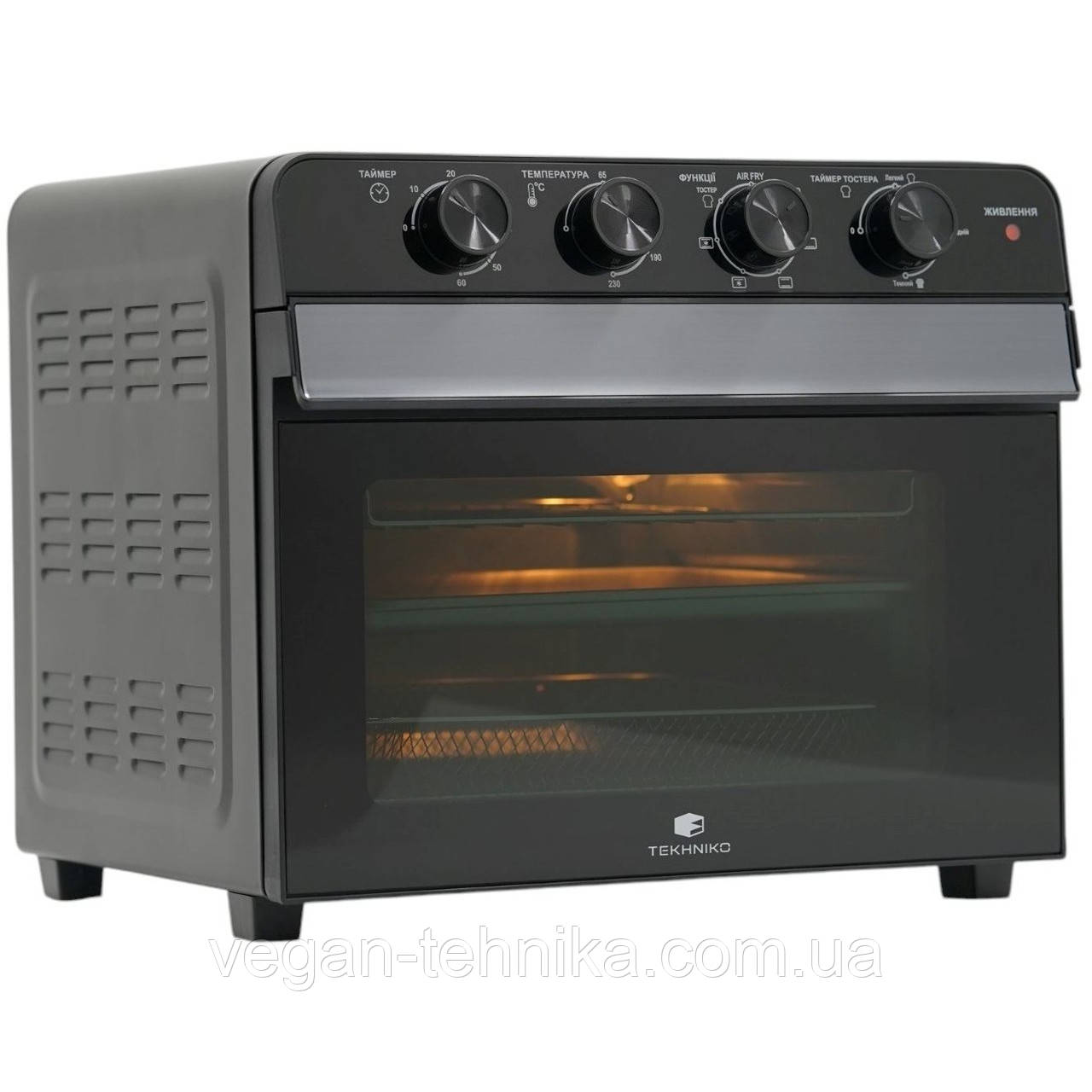 Мультипіч-аерофритюрниця Tekhniko AirMatic 22 Air Fryer - міні-духовка з конвекцією, грилем і тостером, фото 1