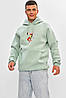 Худі чоловіче на флісі м'ятного кольору з принтом 205037P, фото 2