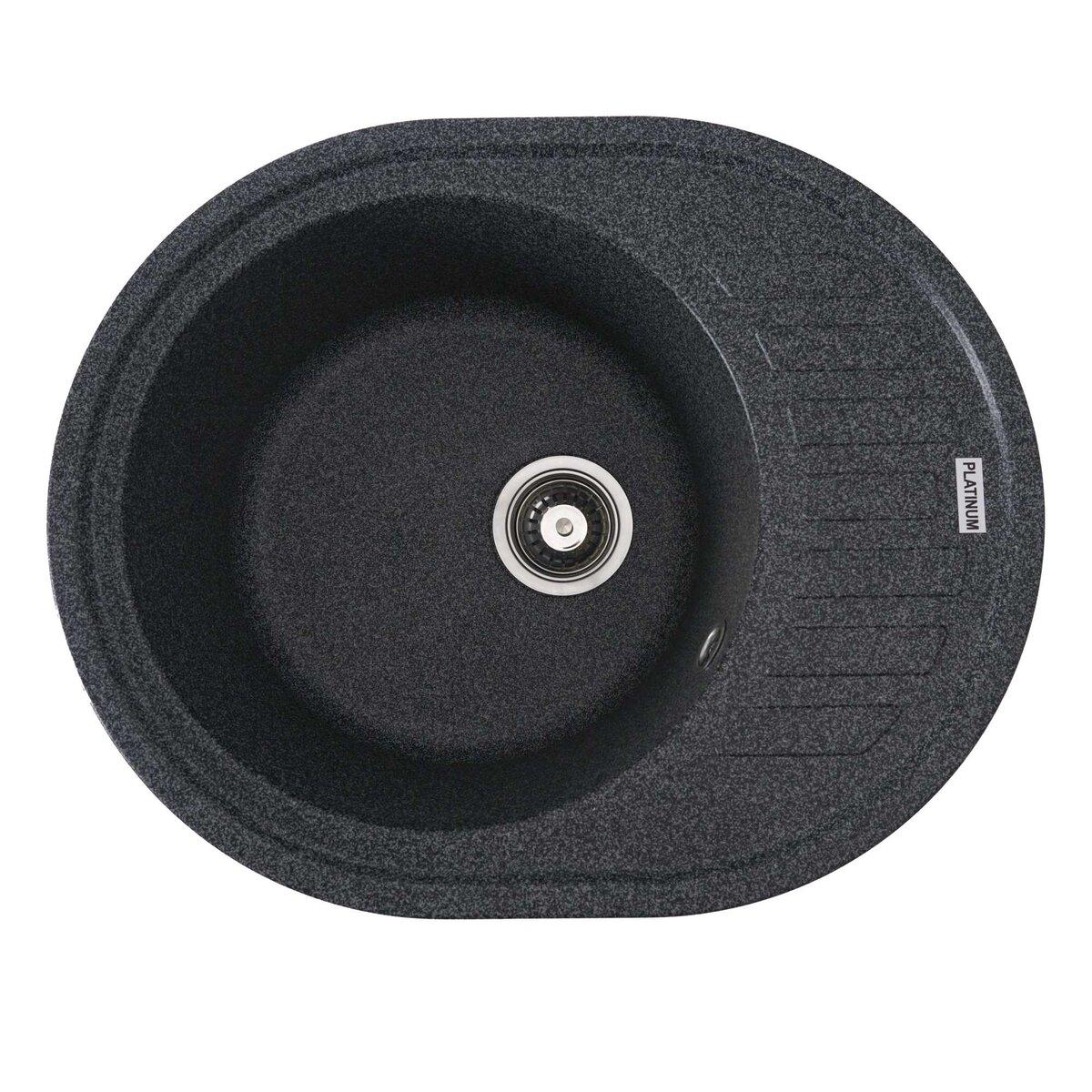 Гранітна мийка для кухні Platinum 6250 SOUL матова Графіт, фото 1