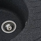 Гранітна мийка для кухні Platinum 6250 SOUL матова Графіт, фото 4