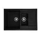 Гранітна мийка для кухні Platinum 7850W TOSKANA матова Чорний металік, фото 2