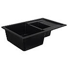 Гранітна мийка для кухні Platinum 7850W TOSKANA матова Чорний металік, фото 4