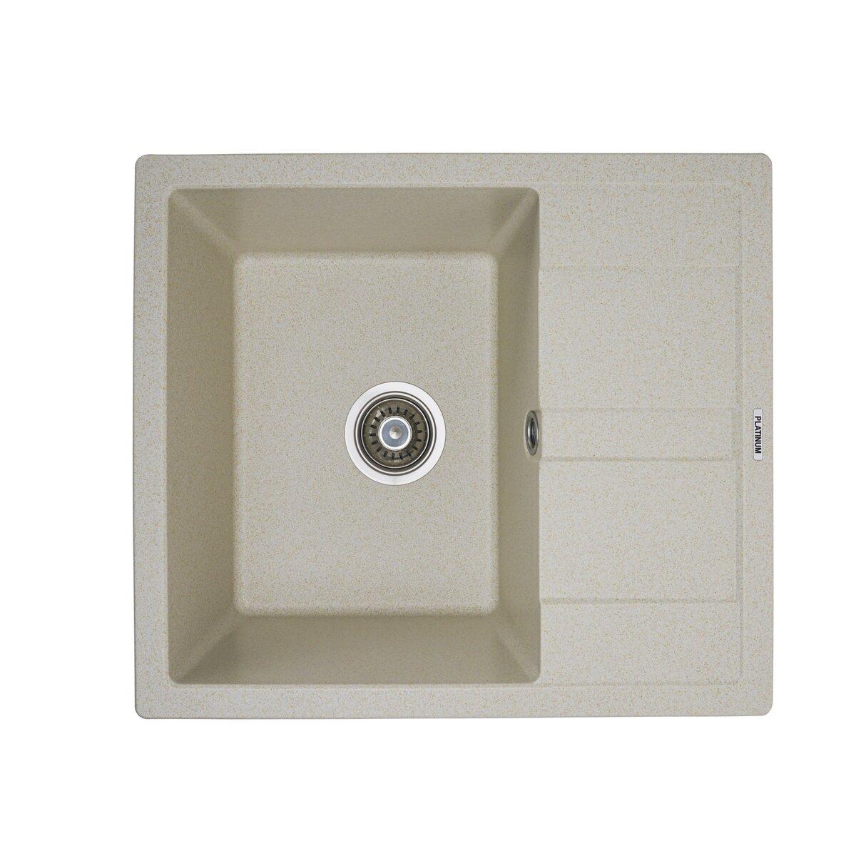 Гранітна мийка для кухні Platinum 5851 ARIA матова Пісок, фото 1