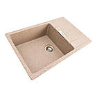 Гранітна мийка для кухні Platinum 7850 ROMA матова (карамель), фото 2