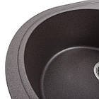 Гранітна мийка для кухні VALESO 5847 ONYX матовий Гренадін, фото 4