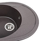 Гранітна мийка для кухні VALESO 5847 ONYX матовий Гренадін, фото 3